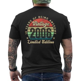 18 Year Old Vintage 2006 Limited Edition 18Th Birthday Men's T-shirt Back Print - Monsterry