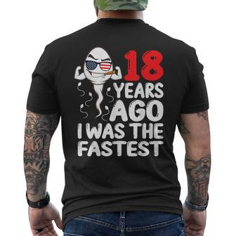 18 Years Ago I Was The Fastest 18Th Birthday Gag Men Men's T-shirt Back Print - Monsterry DE