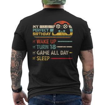 18Th Birthday Gamer Perfect Gaming 18 Years Old Boy Vintage Men's T-shirt Back Print - Monsterry DE