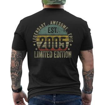 18Th Birthday Vintage 18 Year Old Est 2005 Limited Edition Men's T-shirt Back Print - Monsterry DE