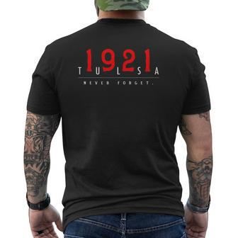1921 Tulsa Oklahoma Black Wall Street Never Forget Graphic Mens Back Print T-shirt - Thegiftio UK