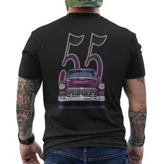 1955 55 Chevys Bel Air Classic Vintage Muscle Car Front View Men's T-shirt Back Print - Monsterry
