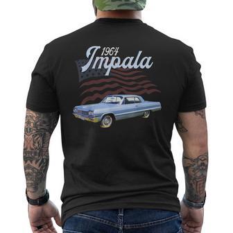 1964 64 Impala Lowrider Ss Classic Vintage Muscle Car 67 66 Men's T-shirt Back Print - Monsterry