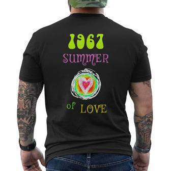 1967 Summer Of Love Hippie Heart Men's T-shirt Back Print - Monsterry AU