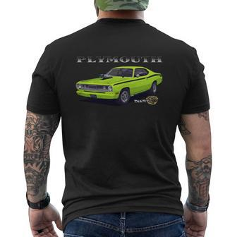 1970 Plymouth Duster Two Sided Mens Back Print T-shirt - Thegiftio UK