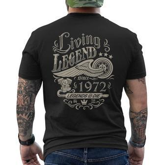 1972 Birthday Living Legend Since 1972 Mens Back Print T-shirt - Thegiftio UK