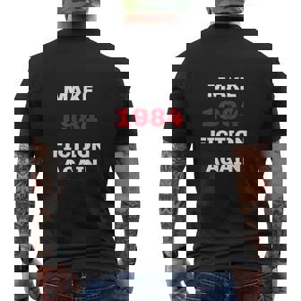 Make 1984 Fiction Again V2 Mens Back Print T-shirt - Thegiftio UK