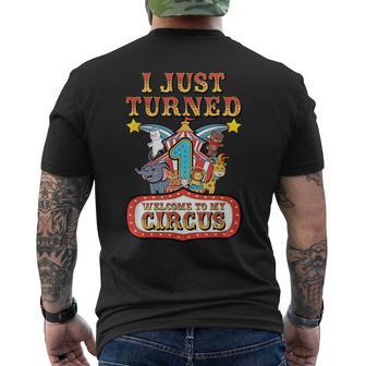 1St Birthday Carnival Theme Welcome To My Circus Birthday Men's T-shirt Back Print - Monsterry AU