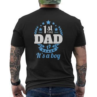 1St Time Dad It's A Boy New Dad Pregnancy Announcement Mens Back Print T-shirt | Mazezy