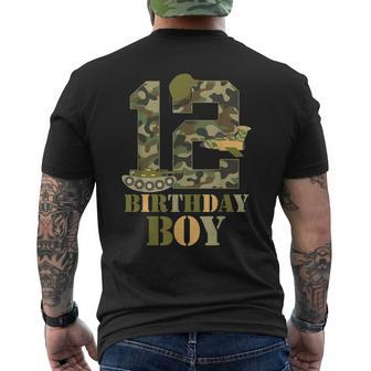 1Th Birthday Military Themed Camo Boys 12 Years Old Soldier Men's T-shirt Back Print - Monsterry UK