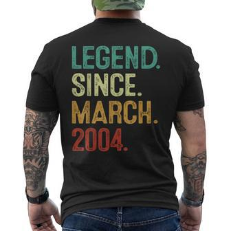 20 Years Old Legend Since March 2004 20Th Birthday Men's T-shirt Back Print | Mazezy DE
