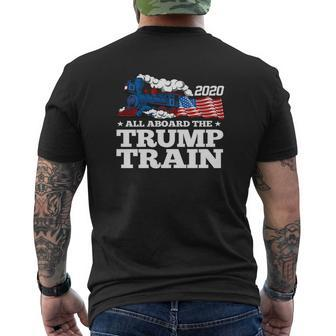 2020 All Aboard The Trump Train Mens Back Print T-shirt - Thegiftio UK