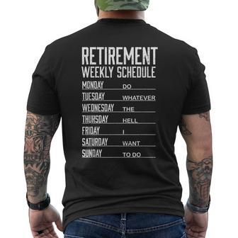 2023 Retired For Women Retirement Weekly Schedule Men's T-shirt Back Print - Thegiftio UK