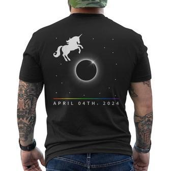 2024 Solar Eclipse American Totality Unicorn 40824 Men's T-shirt Back Print | Mazezy