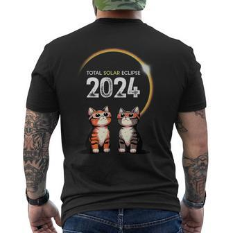 2024 Solar Eclipse Cat Wearing Solar Eclipse Glasses Men's T-shirt Back Print - Monsterry