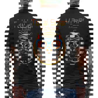 2024 Solar Eclipse Cat Wearing Solar Eclipse Glasses Eclipse Men's T-shirt Back Print - Thegiftio