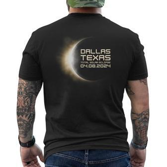 2024 Solar Eclipse Dallas Texas Souvenir Totality Men's T-shirt Back Print - Monsterry UK