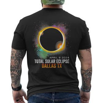 2024 Solar Eclipse Dallas Texas Usa Totality April 8 2024 Men's T-shirt Back Print - Seseable