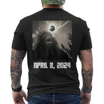 2024 Solar Eclipse Bigfoot Sasquatch Selfie Men's T-shirt Back Print - Monsterry