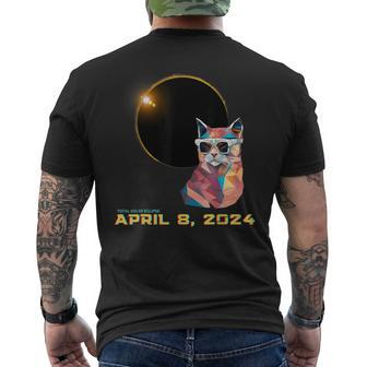 2024 Solar Eclipse Cat Wearing Solar Glasses Eclipse Men's T-shirt Back Print | Seseable CA