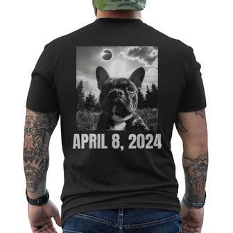 2024 Solar Eclipse French Bulldog Selfie Men's T-shirt Back Print - Monsterry UK