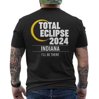 2024 Solar Eclipse Indiana Men's T-shirt Back Print - Monsterry DE