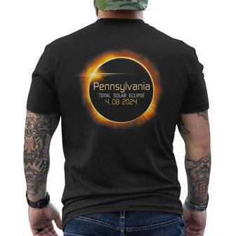 2024 Solar Eclipse Pennsylvania Usa Totality Men's T-shirt Back Print | Mazezy
