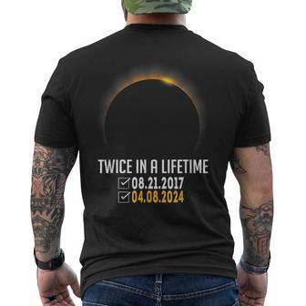 2024 Solar Eclipse Twice In Lifetime April 08 2024 Men's T-shirt Back Print - Monsterry