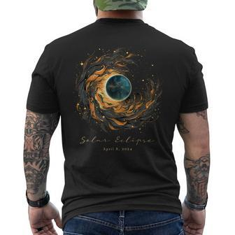 2024 Solar Eclipse Watching Family Path Of Totality Men's T-shirt Back Print - Monsterry