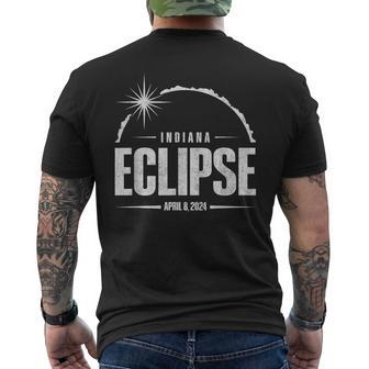 2024 Total Eclipse Path Of Totality Indiana 2024 Men's T-shirt Back Print - Seseable