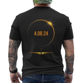 2024 Total Solar Eclipse America Totality April 8 2024 Men's T-shirt Back Print | Mazezy