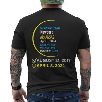 2024 Total Solar Eclipse April 8 In Arkansas Newport Men's T-shirt Back Print - Monsterry UK