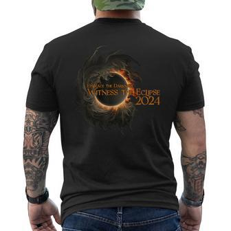 2024 Total Solar Eclipse April 8 Embrace The Darkness Men's T-shirt Back Print | Mazezy