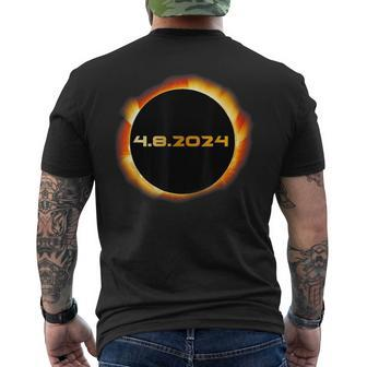 2024 Total Solar Eclipse April 8 Spring In North America Men's T-shirt Back Print - Seseable