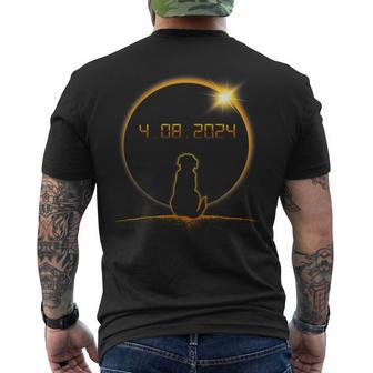 2024 Total Solar Eclipse Dog Men's T-shirt Back Print | Mazezy