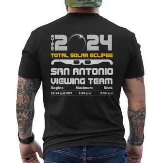 2024 Total Solar Eclipse San Antonio Schedule Viewing Team Men's T-shirt Back Print | Mazezy