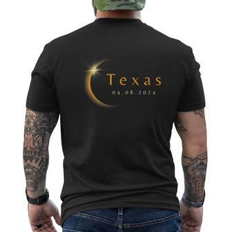 2024 Total Solar Eclipse State Texas April 8 2024 Men's T-shirt Back Print - Seseable