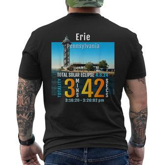2024 Total Solar Eclipse Totality In Erie Pennsylvania 25 Men's T-shirt Back Print - Monsterry