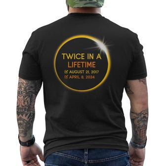 2024 Total Solar Eclipse Twice In A Lifetime Matching Group Men's T-shirt Back Print | Mazezy
