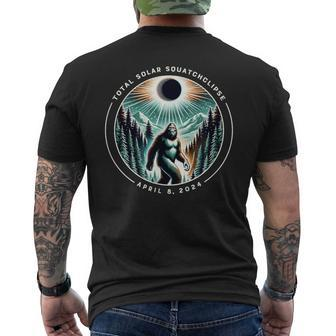 2024 Total Solar Squatchclipse Eclipse Bigfoot Sasquatch Men's T-shirt Back Print | Mazezy