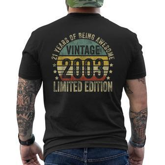21 Year Old Vintage 2003 Limited Edition 21St Birthday Men's T-shirt Back Print - Thegiftio UK