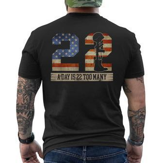 22 A Day Is 22 Too Many Veteran Lives Matter Help Veterans Men's T-shirt Back Print - Monsterry