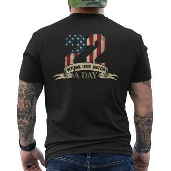 22 A Day Veteran Lives Matter Suicide Awareness Novelty Men's T-shirt Back Print - Monsterry