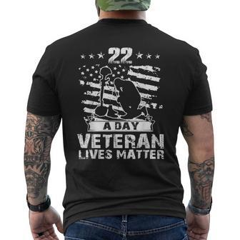 22 A Day Veteran Lives Matter T Veterans Day Men's T-shirt Back Print - Monsterry UK