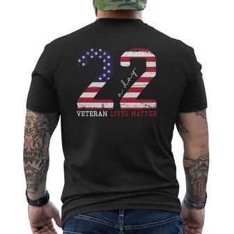 22 A Day Veteran Lives Matter Veterans Day Mens Back Print T-shirt | Mazezy AU