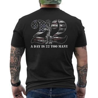 22 A Day Is 22 Too Many Veteran Day Usa Patriotic Awareness Men's T-shirt Back Print - Monsterry AU
