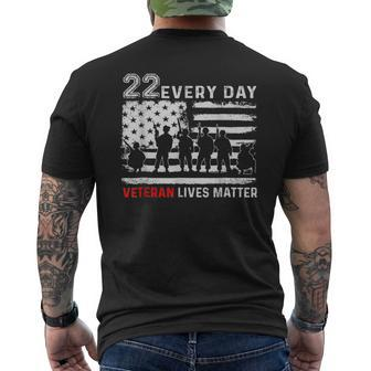 22 Every Day Veteran Lives Matter Veteran Men's T-shirt Back Print - Monsterry