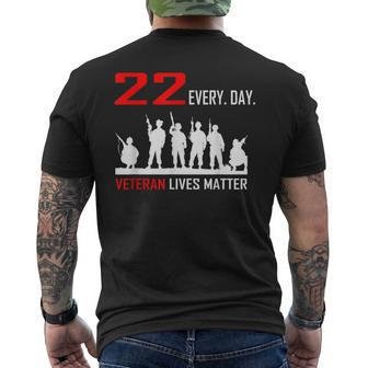 22 Every Day Veteran Lives Matter Military T Mens Back Print T-shirt - Seseable
