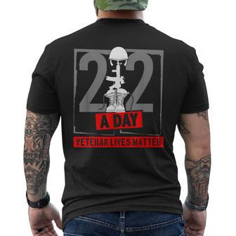 22 Veterans A Day Veteran Lives Matter Men's T-shirt Back Print - Monsterry UK