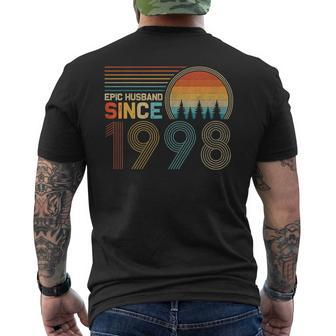 24Th Wedding Anniversary For Him Epic Husband Since 1998 Men's T-shirt Back Print - Monsterry AU